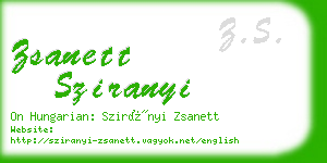 zsanett sziranyi business card